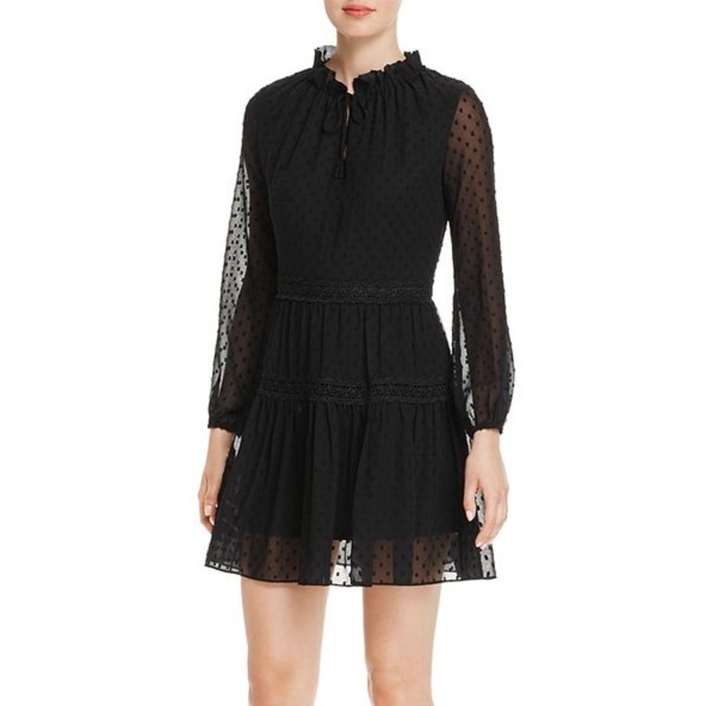 Aqua Clip Dot Black Dress